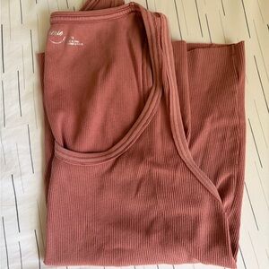 aerie Ribbed Tank Top in Dusty Rose